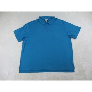 L.L.‎ Bean Polo Shirt Mens 2XL XXL Blue Pima Cotton Outdoors Casual*